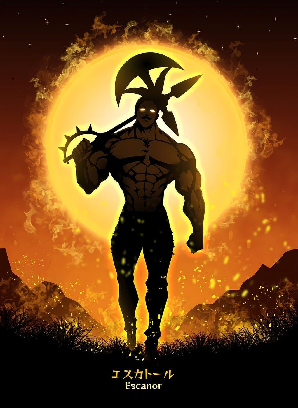 Escanor metal wall art